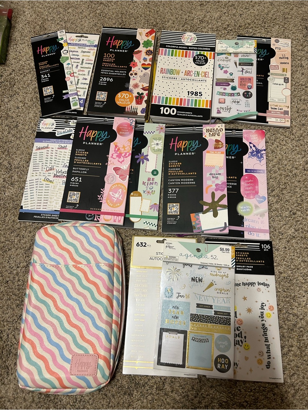 Happy Planner Sticker books and bag bundle